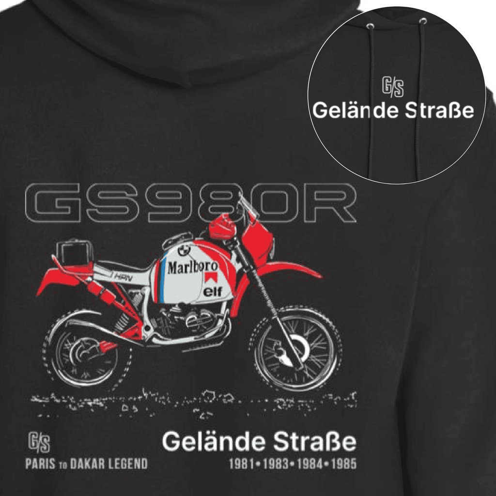 BMW Paris to Dakar, Marlboro GS980R, Motorcycle Hoodie, Two-sided print