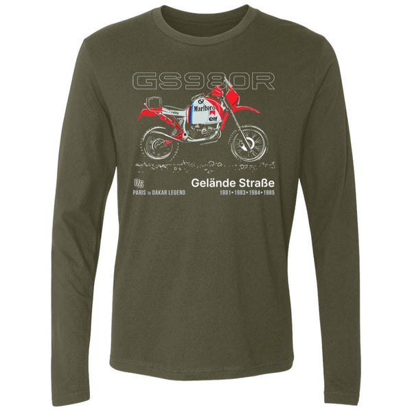 BMW GS980R, Marlboro, rally Motorcycle T-shirt, Paris to Dakar, Long Sleeve