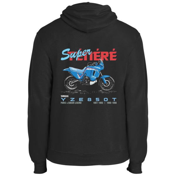 Yamaha Super Ténéré 850, Vintage PD Rally, Motorcycle Hoodie, 2-sided print
