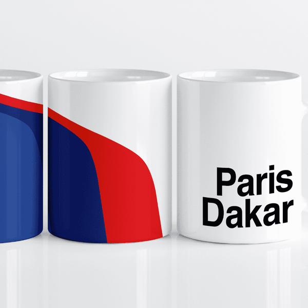BMW, 1985 art, Motorcycle Mug, Vintage Paris to Dakar, R80GS PD