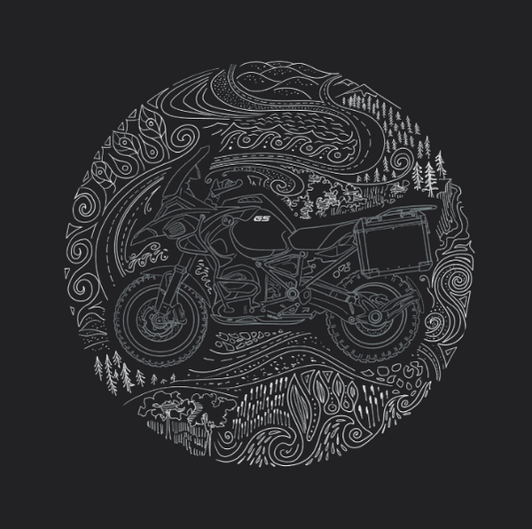 Mug, BMW Adventure World, GS Motorcycle, Hidden Picture, all-terrain landscape