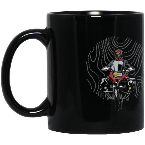 BMW GS, Adventure Motorcycle Mug, Topo map, World Travel, Trans America