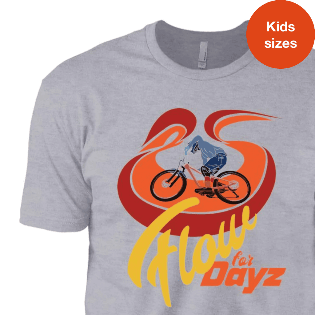 Mountain Bike, Kids T-Shirt, bold colors, flow trail, bike park, Cotton