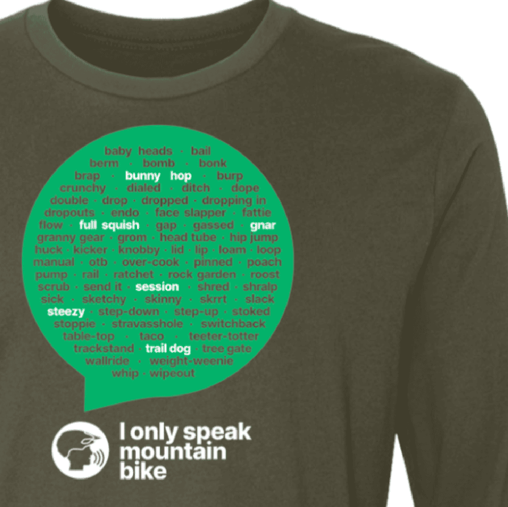 Mountain Bike, Long Sleeve, MTB slang, dictionary, hand-drawn, Cotton