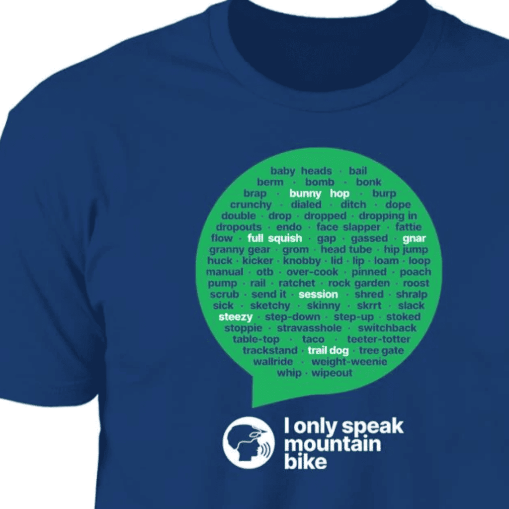 Mountain Bike, T-shirt, MTB slang, dictionary, hand-drawn, Cotton