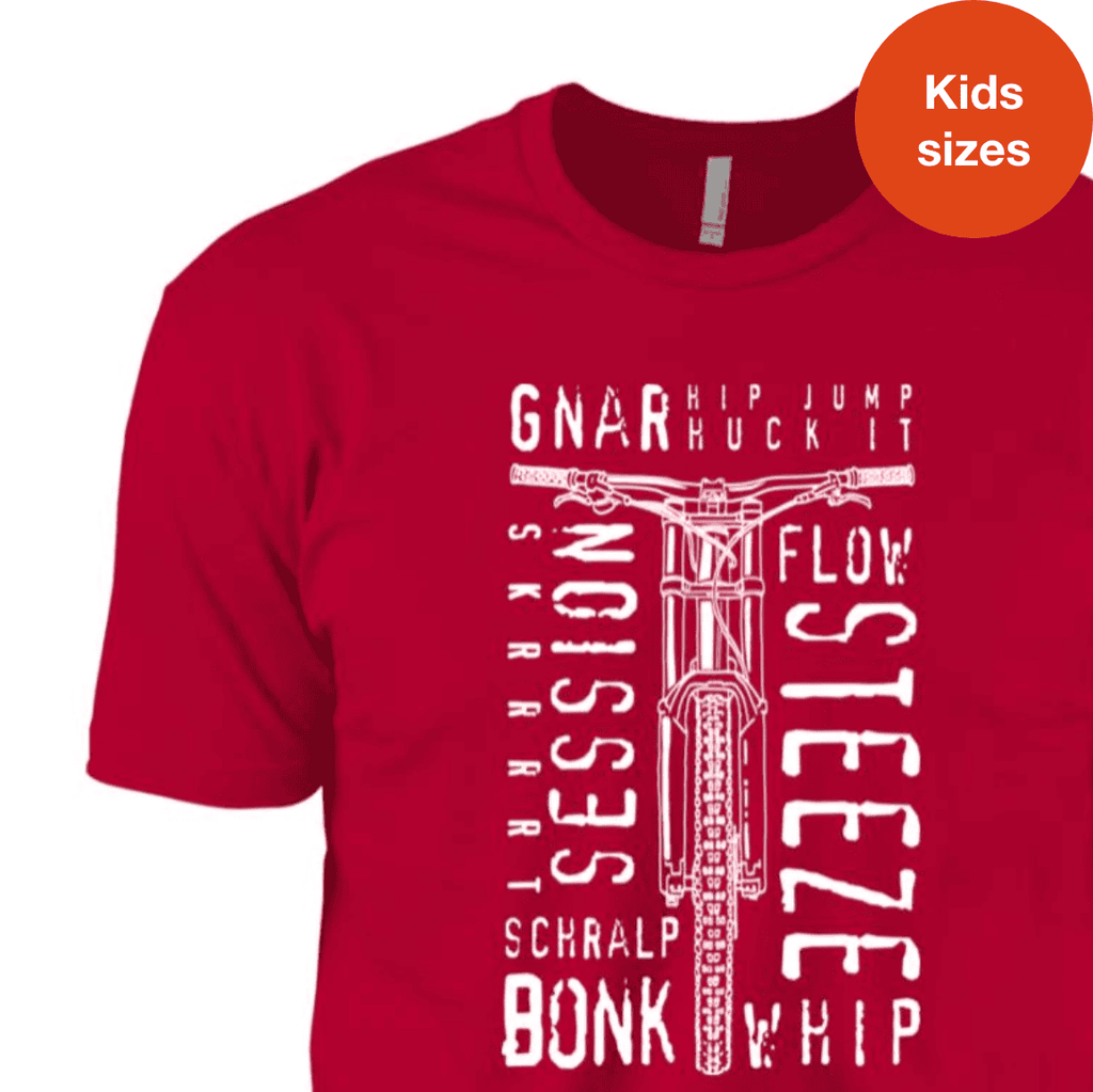 Mountain Bike, Kids T-shirt, Downhill, MTB, Front View, steeze, gnar