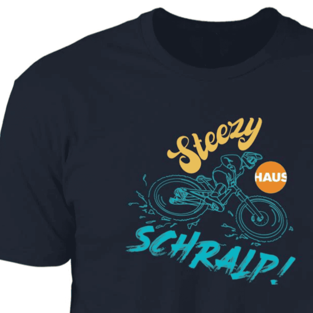 Mountain Bike, T-shirt, Downhill, hand-drawn rider on MTB, Cotton