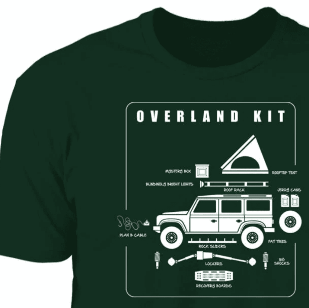Overland Essentials Kit, T-shirt, Icons, Off-road Gear, Camping, 4WD