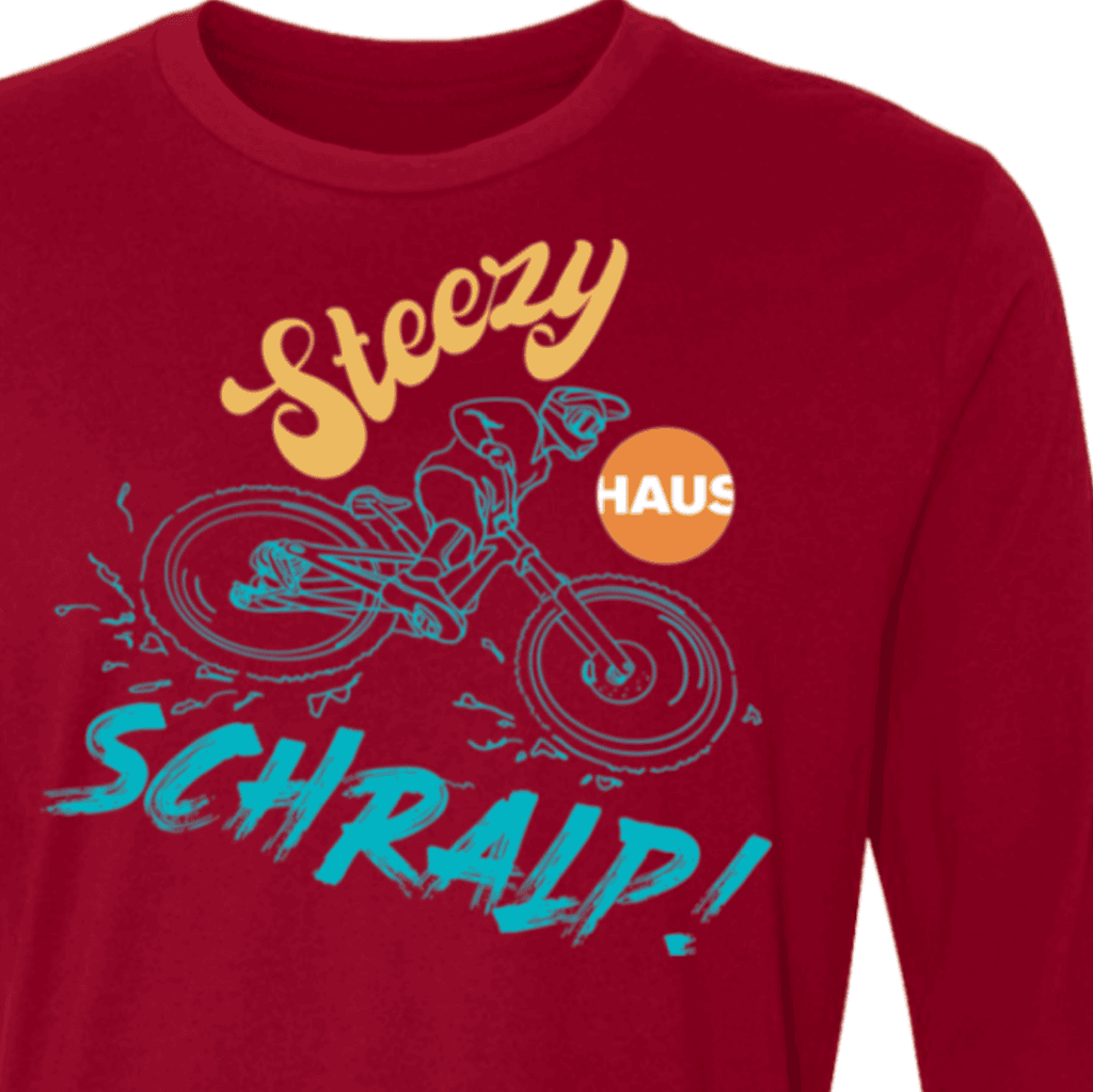 Mountain Bike, Long Sleeve, Downhill, hand-drawn rider, MTB, cotton