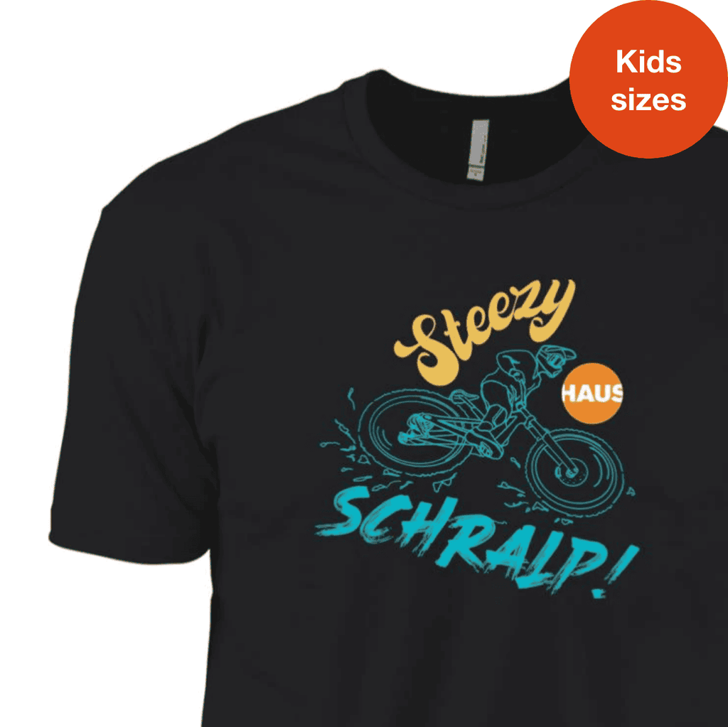 Mountain Bike, Kids T-shirt, Downhill, hand-drawn rider, Fun, cotton