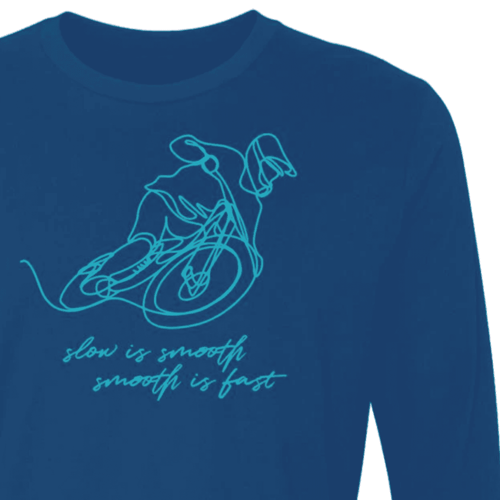 Mountain Bike, Long Sleeve, T-shirt, One-line art, downhill, MTB, Cotton