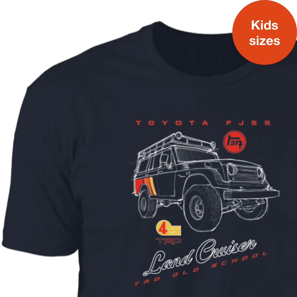 Land Cruiser FJ-55, Youth T-Shirt, Vintage Adventure Vehicle 4WD