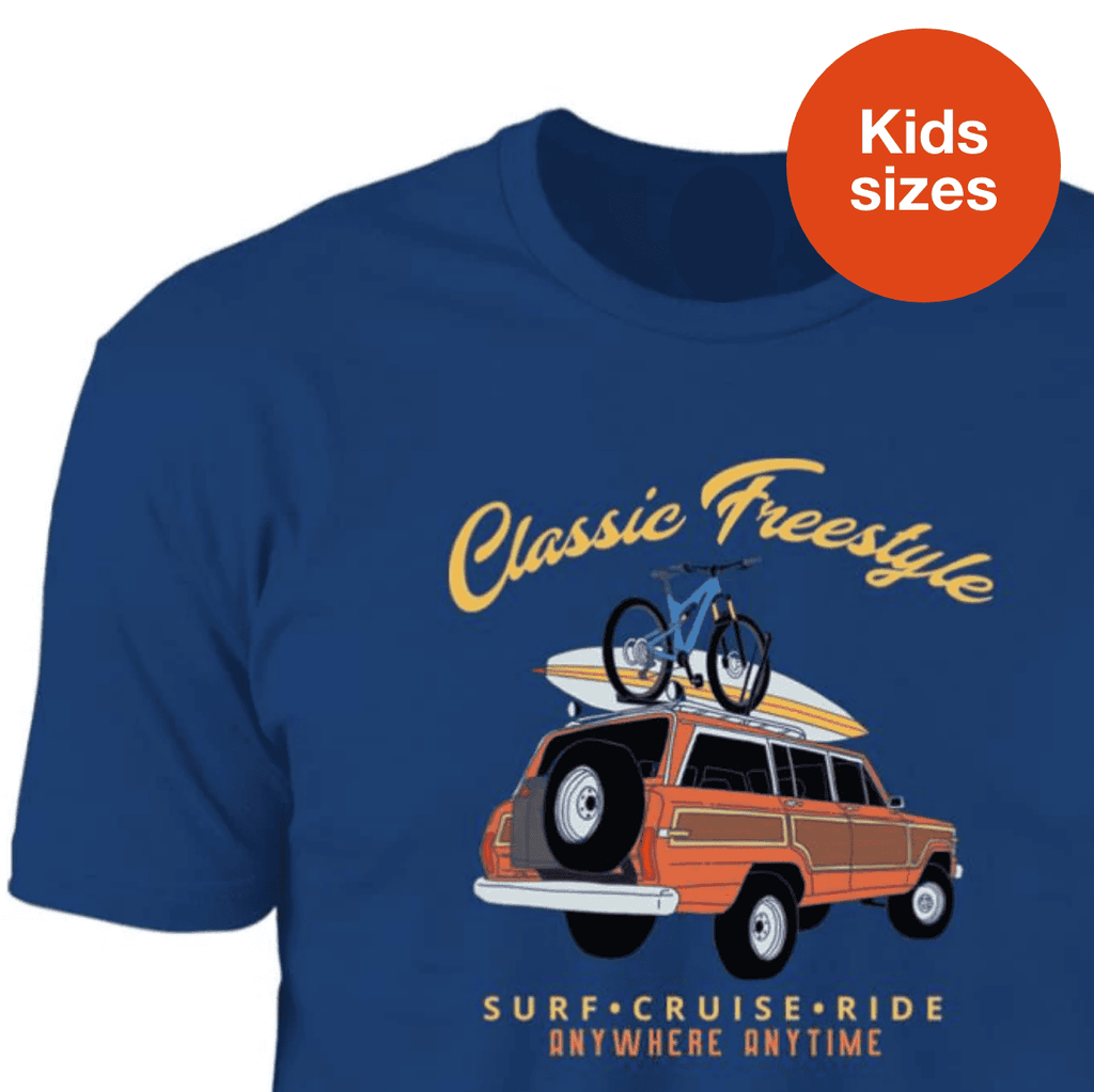 Vintage Woody Wagon, Kids T-Shirt, American Off-road Family Fun