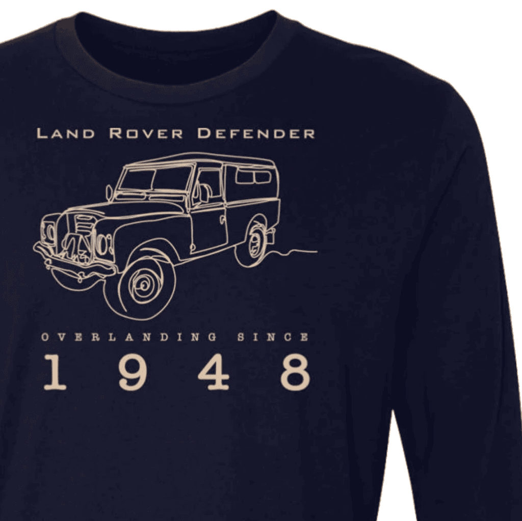 Vintage Defender 3, Long Sleeve, British 4x4 truck, One Line art