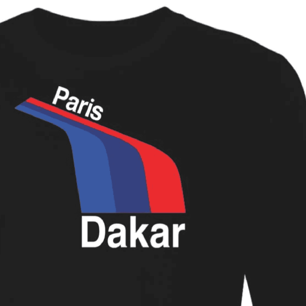 BMW, 1985 art, Long Sleeve, Paris to Dakar, Vintage R80GS, Motorcycle T-shirt