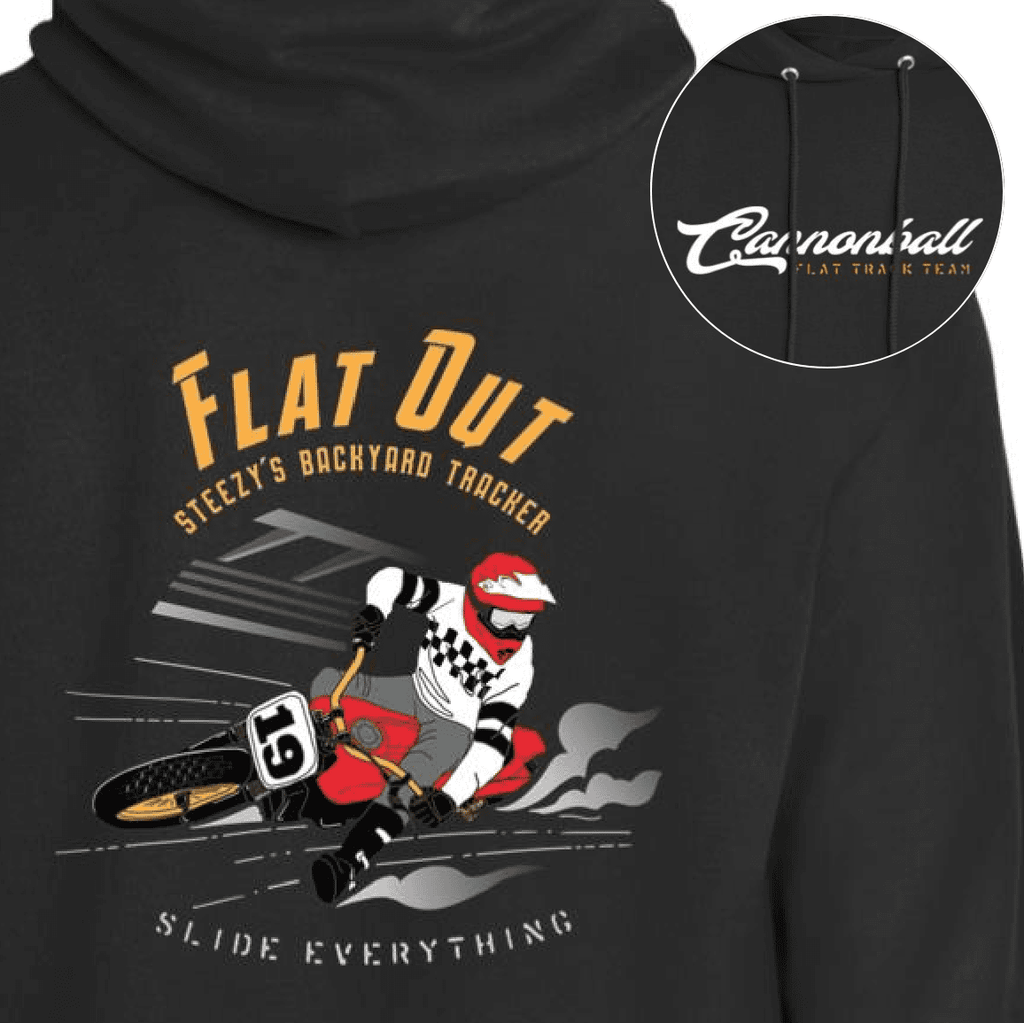 Flat Track, Motorcycle Hoodie, Scrambler, Two-sided Print, bold design