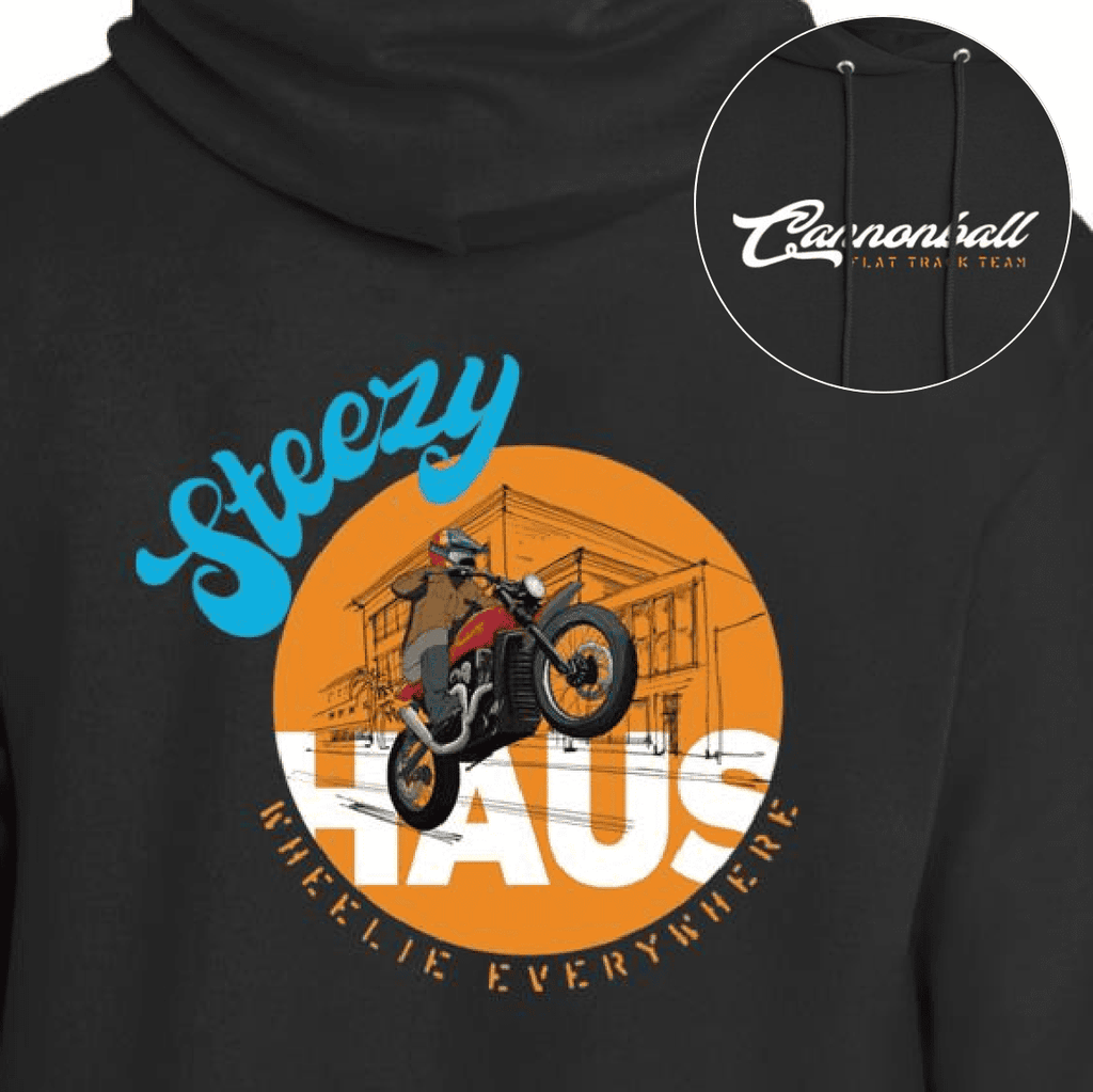 Indian Motorcycle, Hoodie, FTR, wheelie, Two-Sided Print, scrambler