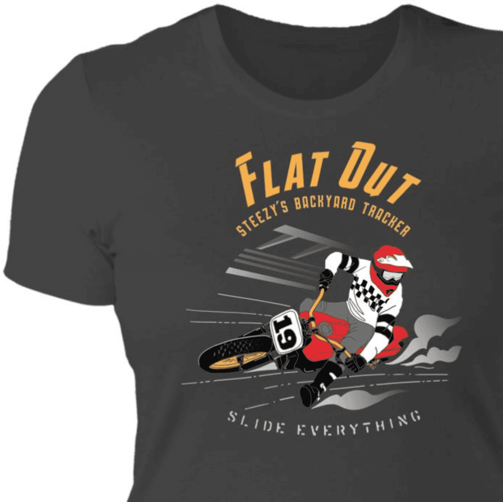 Flat Track, Women, Motorcycle T-shirt, Scrambler, colorful design