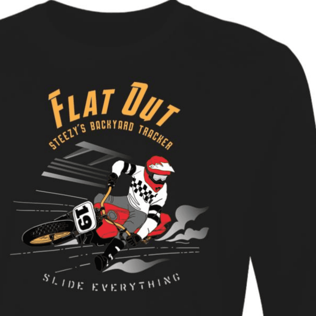 Flat Track, Long Sleeve, Motorcycle T-shirt, Scrambler, sliding