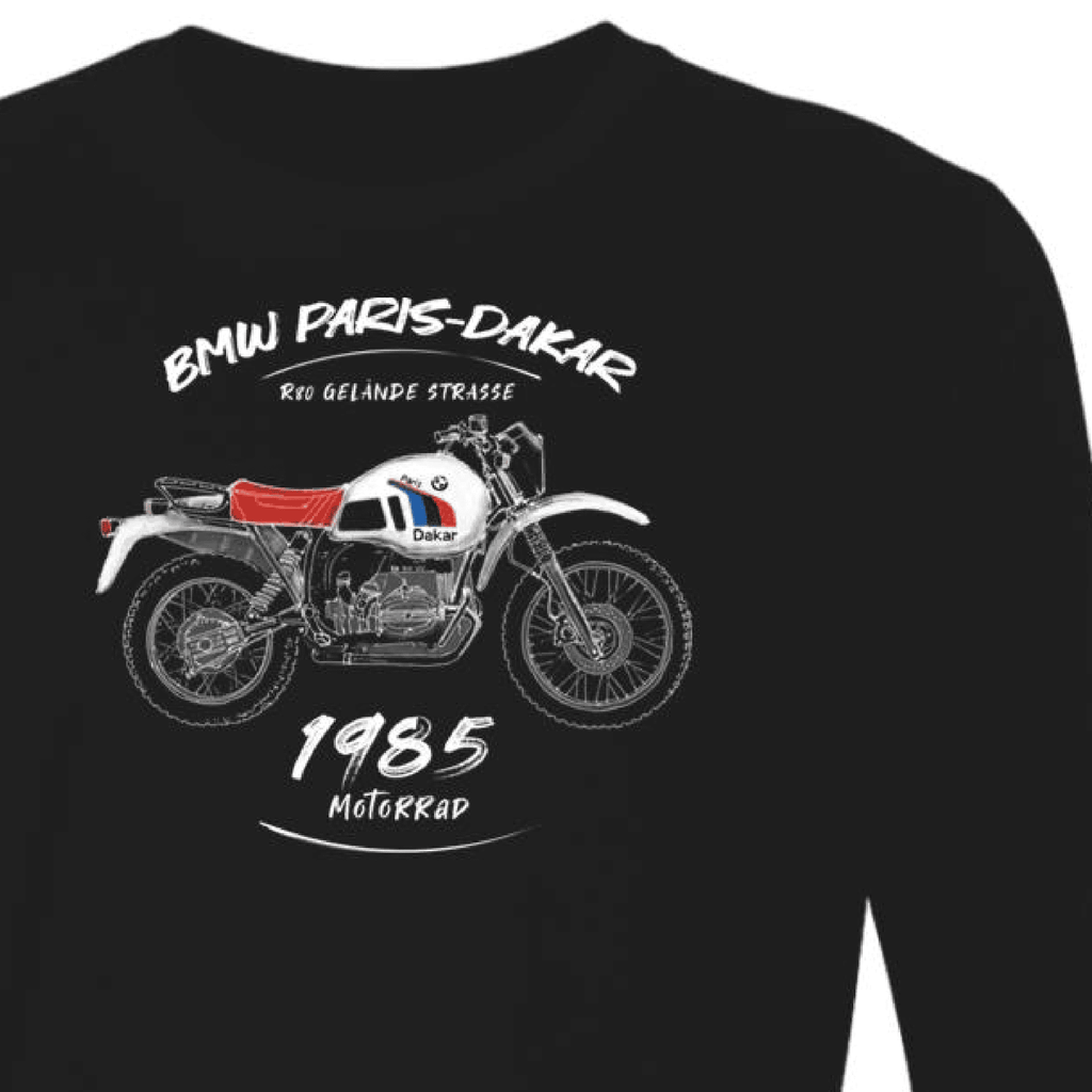 BMW R80GS PD, Long Sleeve, Vintage Motorcycle, Paris to Dakar inspired