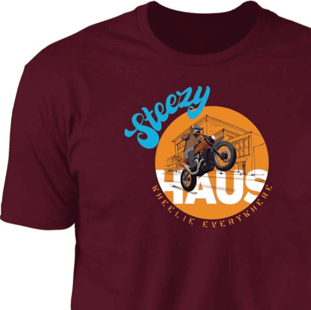 Motorcycle Wheelie, T-shirt, Scrambler, Indian FTR, hooligan, cotton