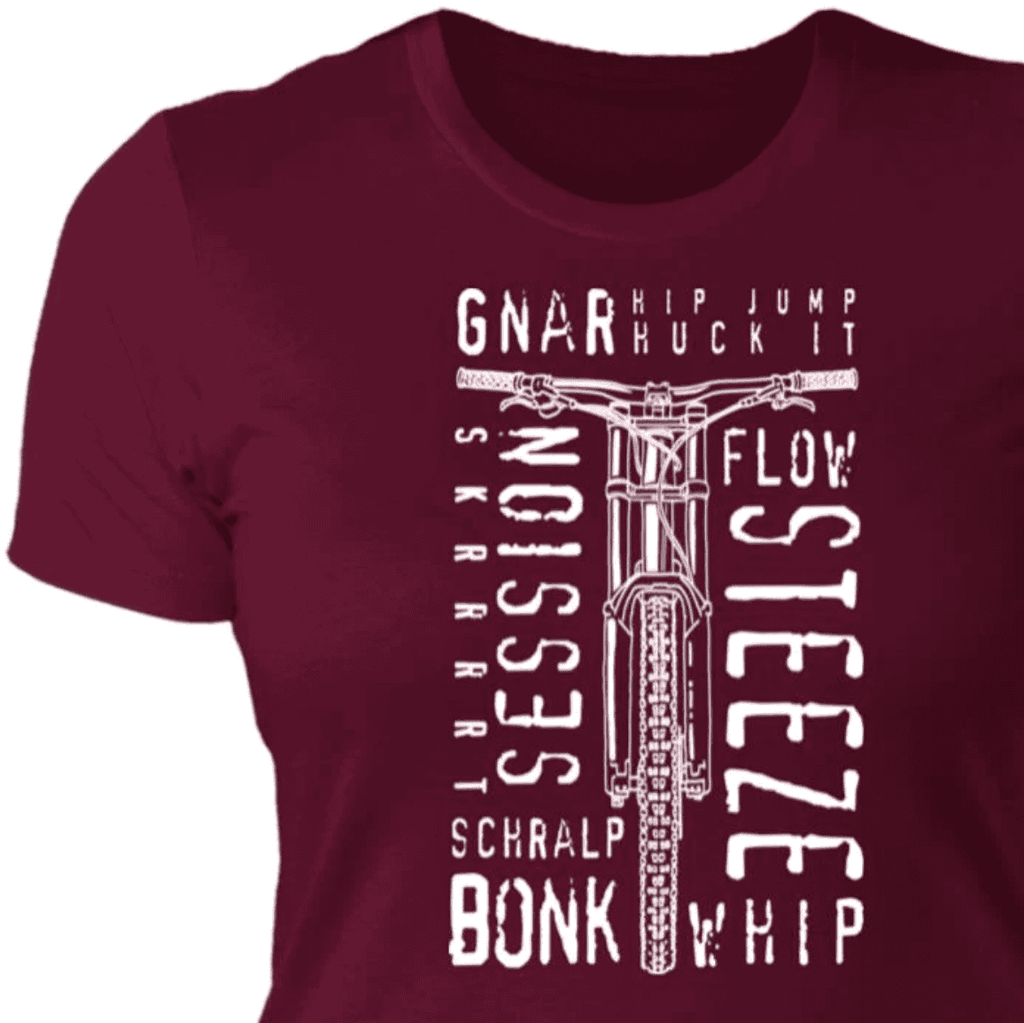 Mountain Bike, Women T-shirt, Downhill, MTB, Front View Art, bold