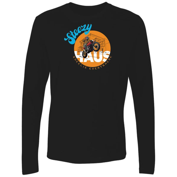 Motorcycle Wheelie, Long Sleeve T-shirt, Scrambler, Indian FTR, hooligan