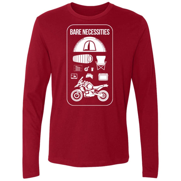 Bare Necessities, Long Sleeve T-shirt, Adventure Moto Camping, Icons