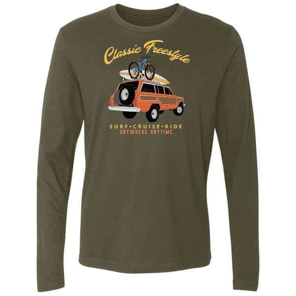 Vintage Woody Wagon, Long Sleeve T-shirt, American Off-road classic