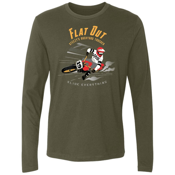 Flat Track, Long Sleeve, Motorcycle T-shirt, Scrambler, sliding