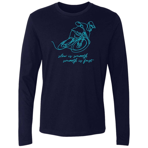Mountain Bike, Long Sleeve, T-shirt, One-line art, downhill, MTB, Cotton