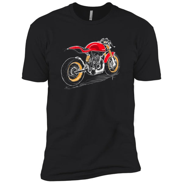Red Scrambler, Kids, Motorcycle T-shirt, Hand-sketched, Cotton