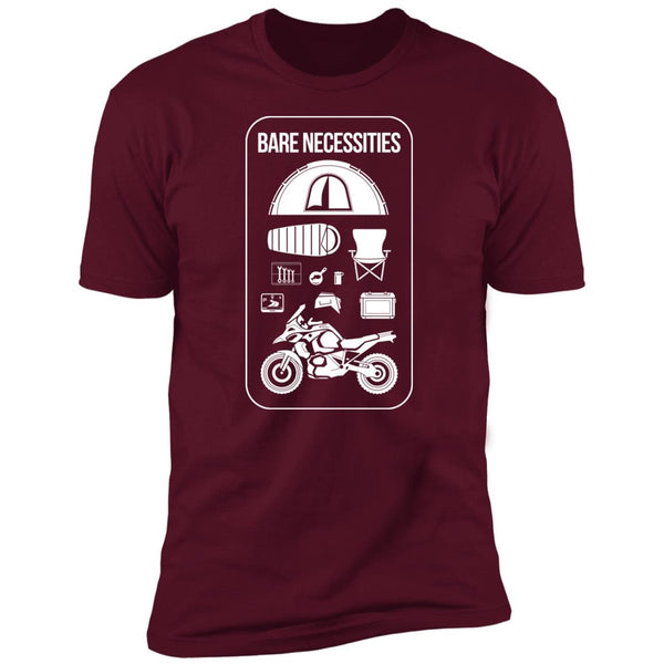 Bare Necessities, T-shirt, Adventure Moto, Camping Gear, Icons
