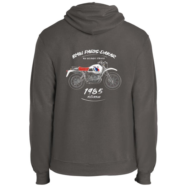 BMW GS R80, Vintage 1985 PD Rally, Motorcycle Hoodie, classic Adventure Bike