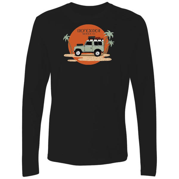 Vintage British Defender, Long sleeve T-shirt, Beach Adventure 4x4 Truck