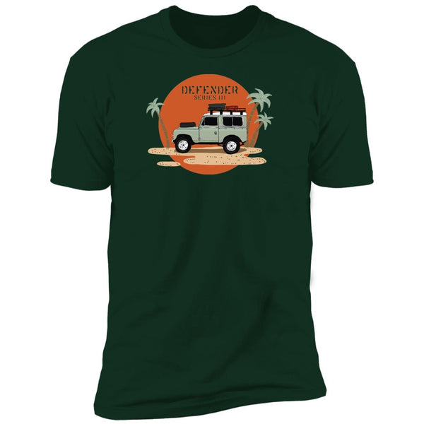 Vintage Defender T-shirt, Beach Overland Adventure, classic 4WD
