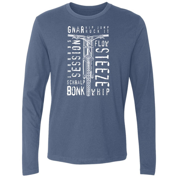 Mountain Bike, Long Sleeve T-shirt, Downhill, MTB, Front View Art