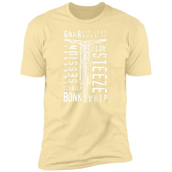 Mountain Bike, T-shirt, Downhill, MTB, Front View Art, Bold Text