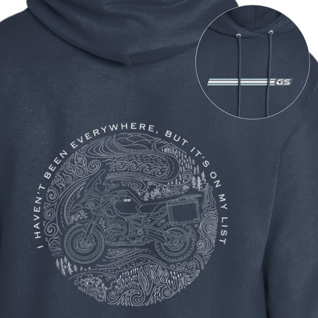 BMW Adventure World, Motorcycle, Hoodie, Hidden Picture, 2-Sided Print