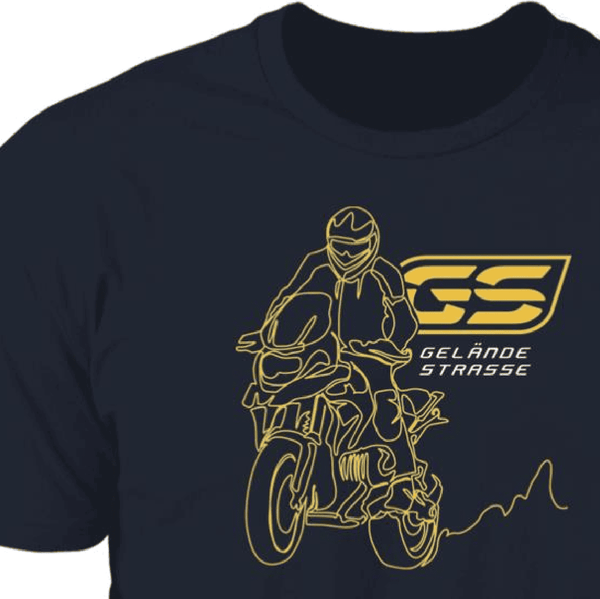 BMW Adventure Bike Rider, Motorcycle T-shirt, One-line Art, Knobbies