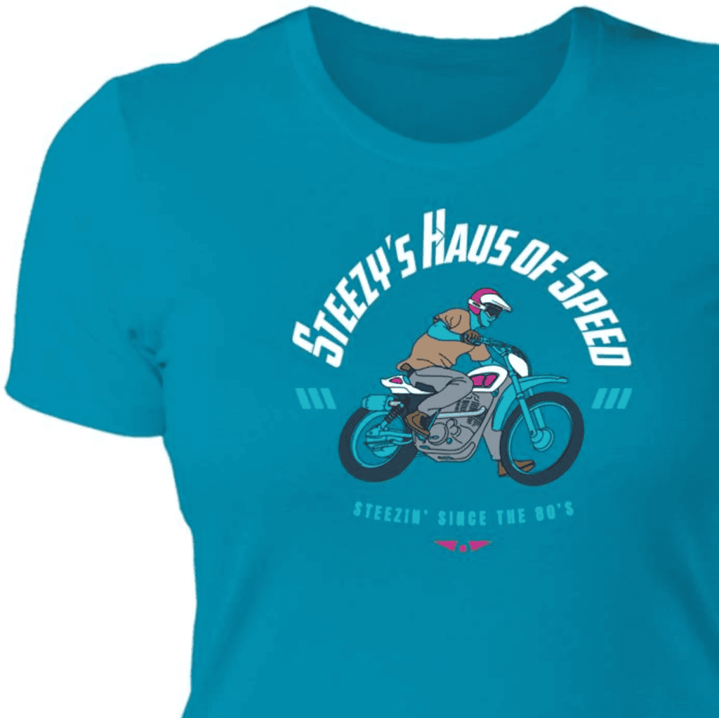 Yamaha, 1980s, Women T-shirt, motorcycle, scrambler, retro colors, Cotton